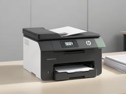 HP LaserJet Pro M404dn monochrome laser printer on desk